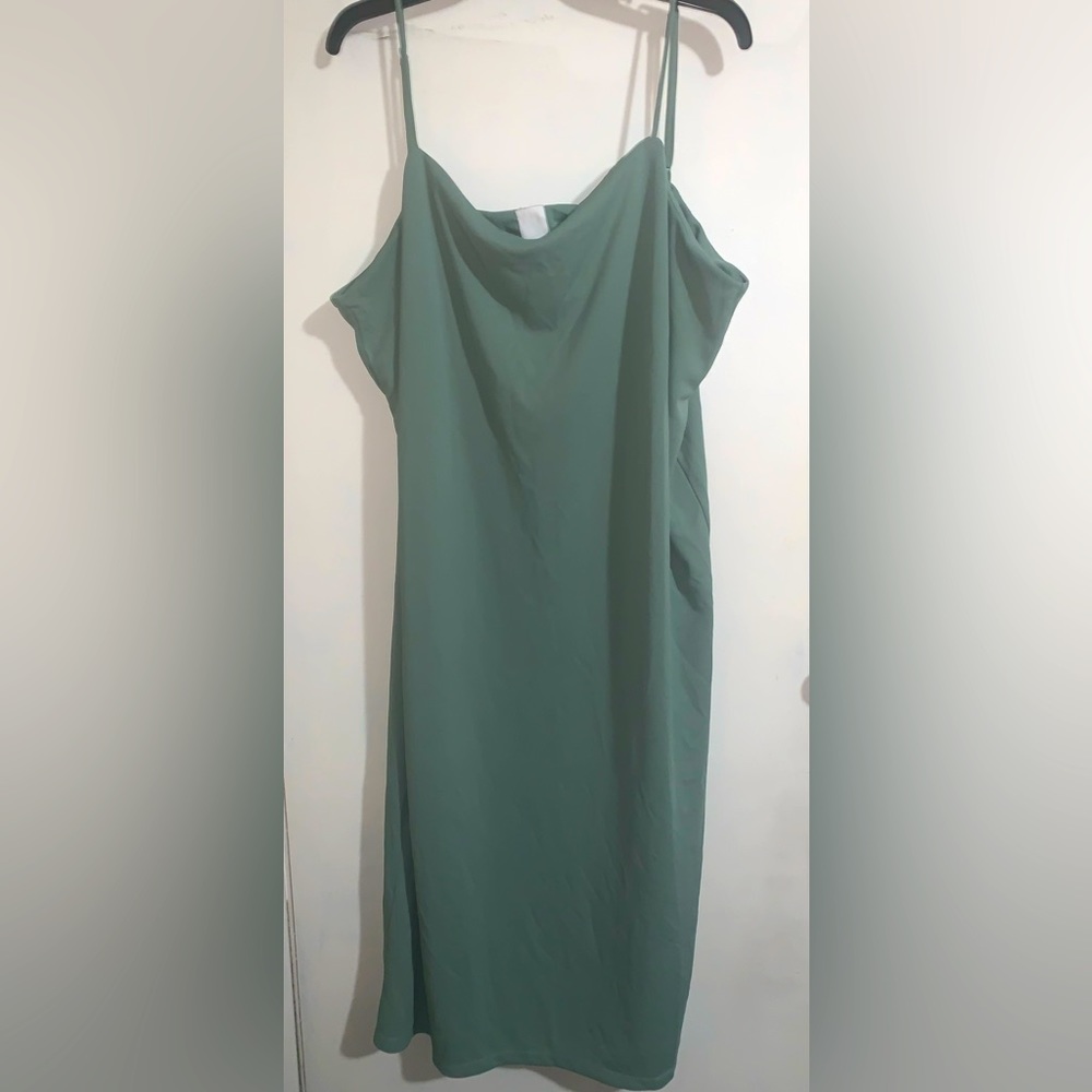 H&M Green Slip Midi Dress